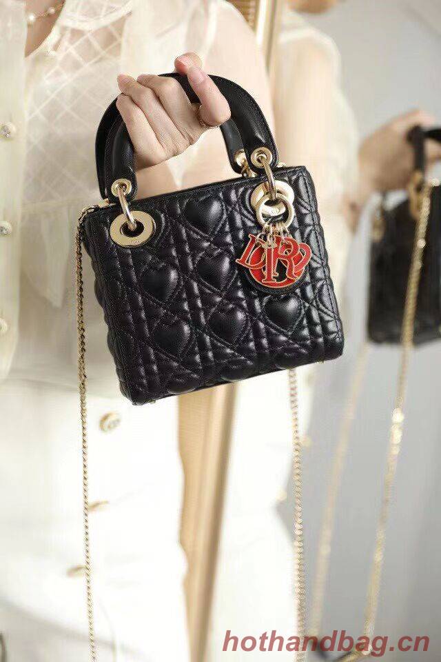 LADY DIOR MY ABCDIOR BAG Cannage Heart Original Lambskin Bag M0539O Black LADY DIOR MY ABCDIOR BAG Cannage Heart Original Lambskin Bag M0539O Black