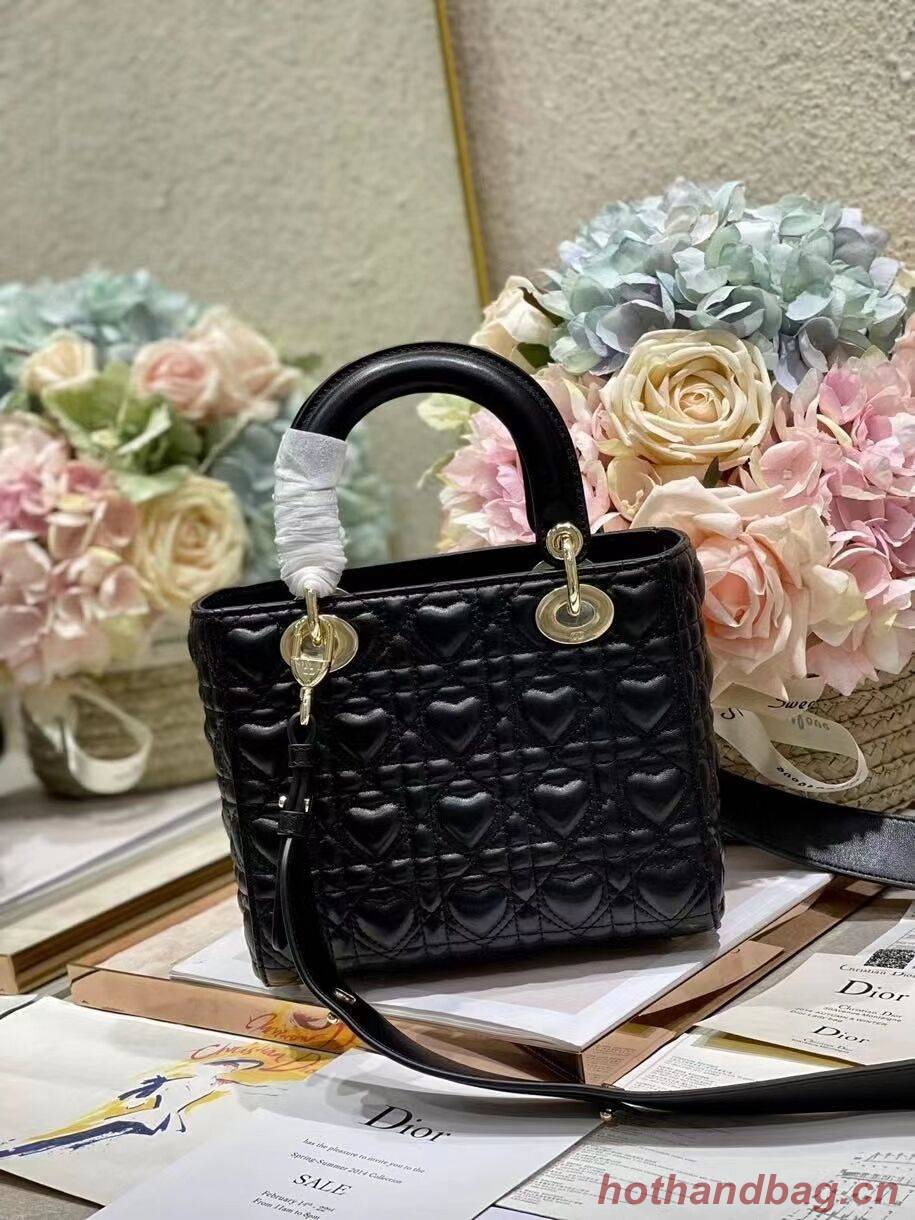 LADY DIOR MY ABCDIOR BAG Cannage Heart Original Lambskin Bag M0539O Black LADY DIOR MY ABCDIOR BAG Cannage Heart Original Lambskin Bag M0539O Black