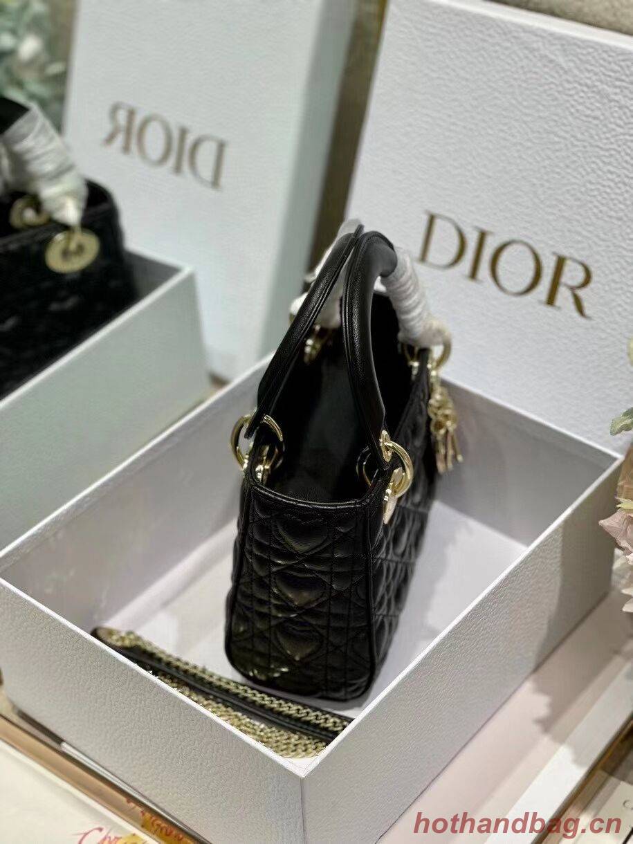 LADY DIOR MY ABCDIOR BAG Cannage Heart Original Lambskin Bag M0539O Black LADY DIOR MY ABCDIOR BAG Cannage Heart Original Lambskin Bag M0539O Black