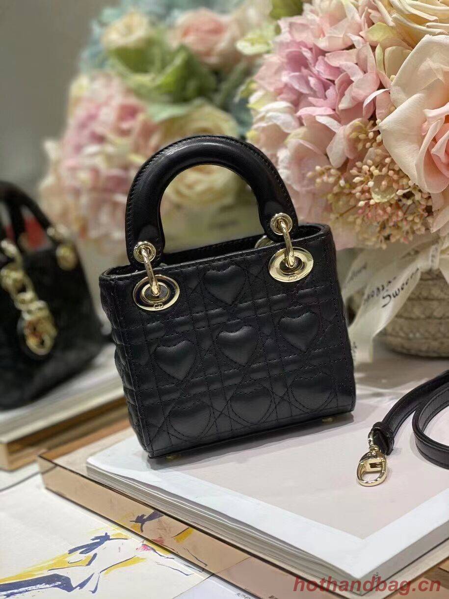 LADY DIOR MY ABCDIOR BAG Cannage Heart Original Lambskin Bag M0539O Black LADY DIOR MY ABCDIOR BAG Cannage Heart Original Lambskin Bag M0539O Black