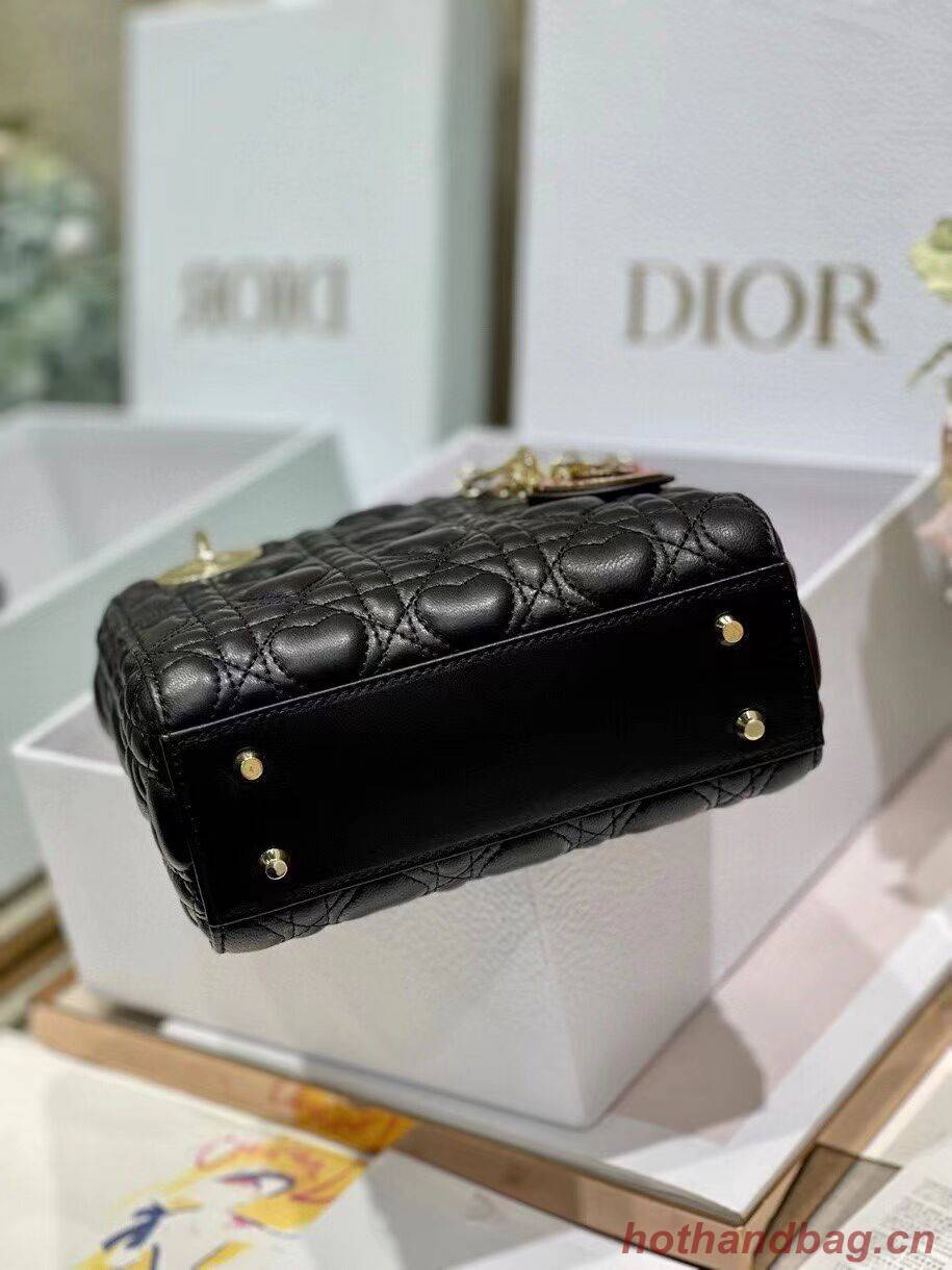 LADY DIOR MY ABCDIOR BAG Cannage Heart Original Lambskin Bag M0539O Black LADY DIOR MY ABCDIOR BAG Cannage Heart Original Lambskin Bag M0539O Black