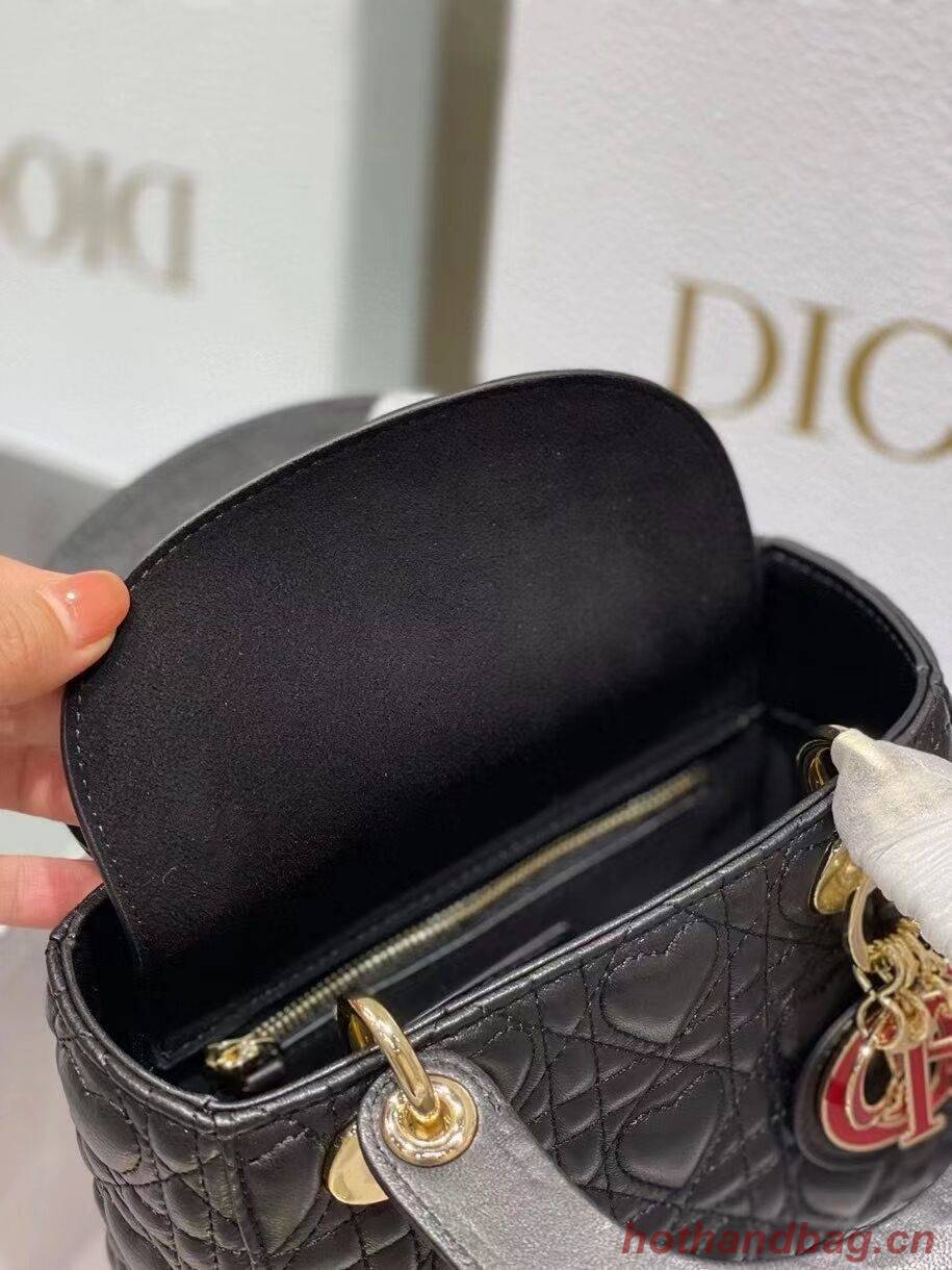 LADY DIOR MY ABCDIOR BAG Cannage Heart Original Lambskin Bag M0539O Black LADY DIOR MY ABCDIOR BAG Cannage Heart Original Lambskin Bag M0539O Black