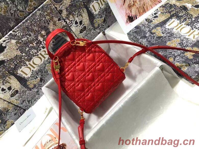 MINI DIOR BACKPACK Cannage Lambskin M9222 red MINI DIOR BACKPACK Cannage Lambskin M9222 red