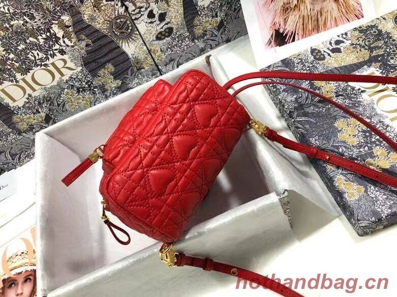 MINI DIOR BACKPACK Cannage Lambskin M9222 red MINI DIOR BACKPACK Cannage Lambskin M9222 red