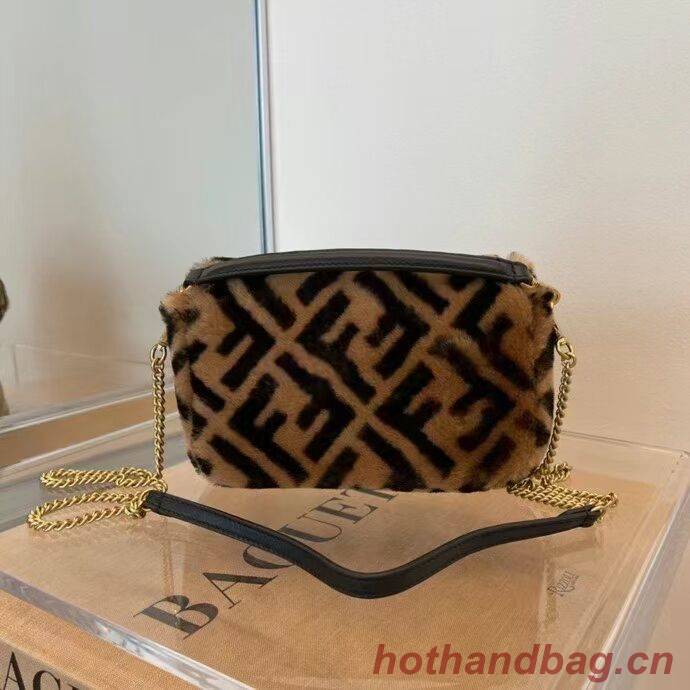 Fendi BAGUETTE lambswool Leather bag 5FB0331 brown Fendi BAGUETTE lambswool Leather bag 5FB0331 brown