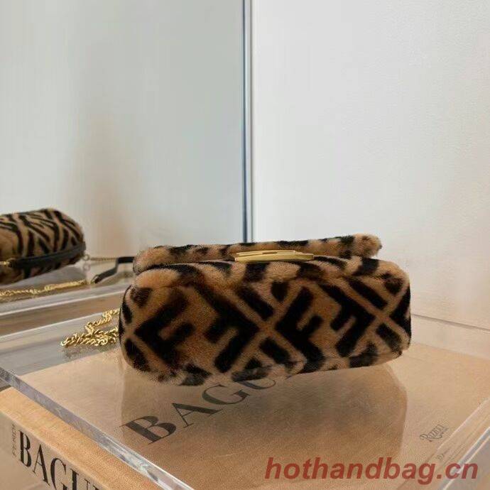 Fendi BAGUETTE lambswool Leather bag 5FB0331 brown Fendi BAGUETTE lambswool Leather bag 5FB0331 brown