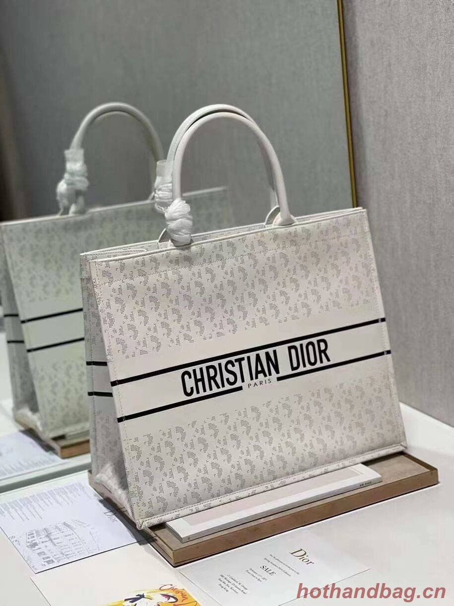 DIOR BOOK TOTE leather Constellation Embroidery M1297ZR white DIOR BOOK TOTE leather Constellation Embroidery M1297ZR white