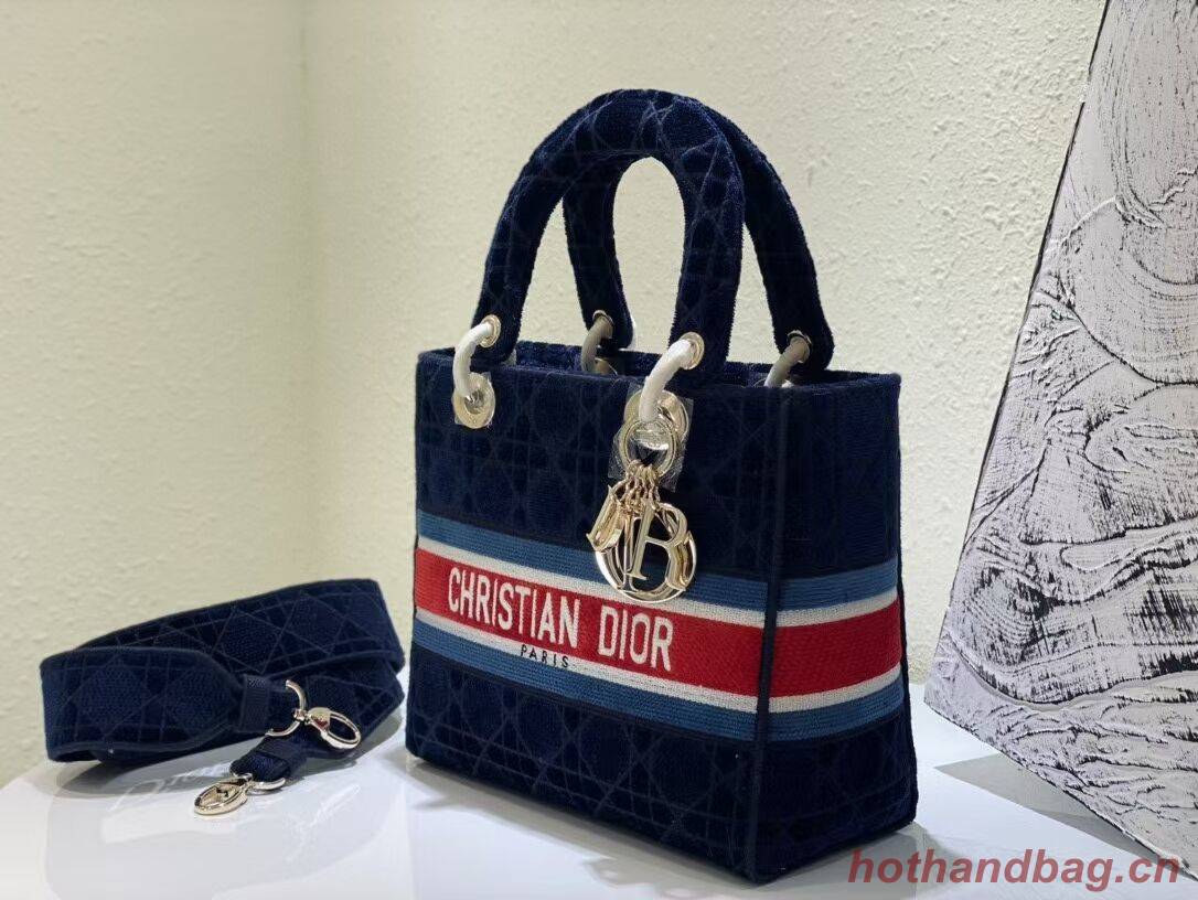 DIOR BOOK TOTE Velvet M2030 Dark Blue DIOR BOOK TOTE Velvet M2030 Dark Blue