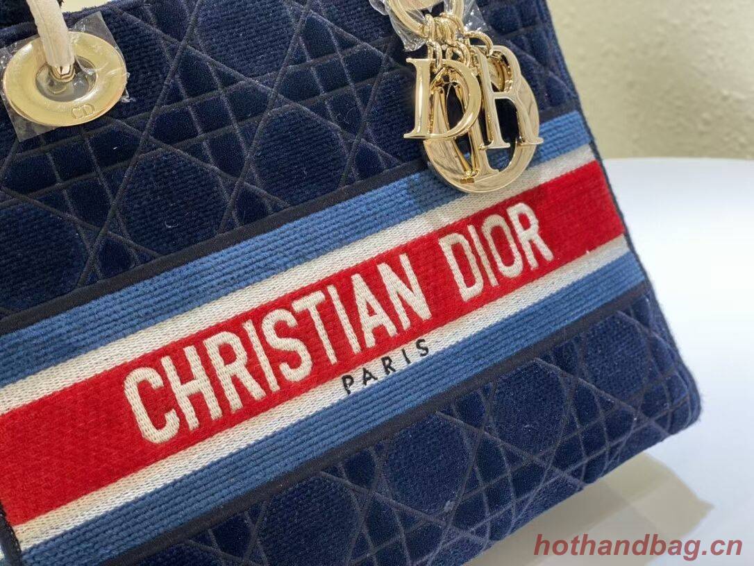 DIOR BOOK TOTE Velvet M2030 Dark Blue DIOR BOOK TOTE Velvet M2030 Dark Blue