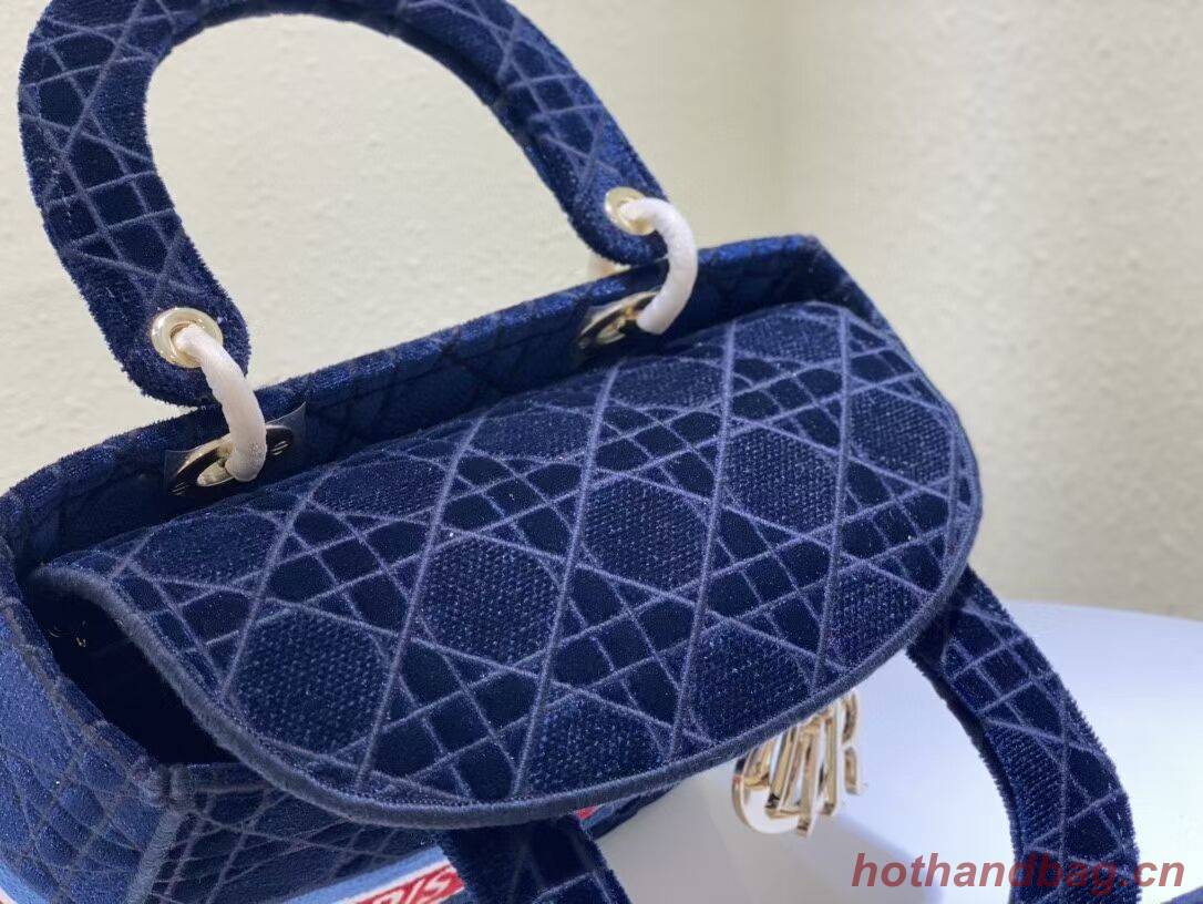 DIOR BOOK TOTE Velvet M2030 Dark Blue DIOR BOOK TOTE Velvet M2030 Dark Blue