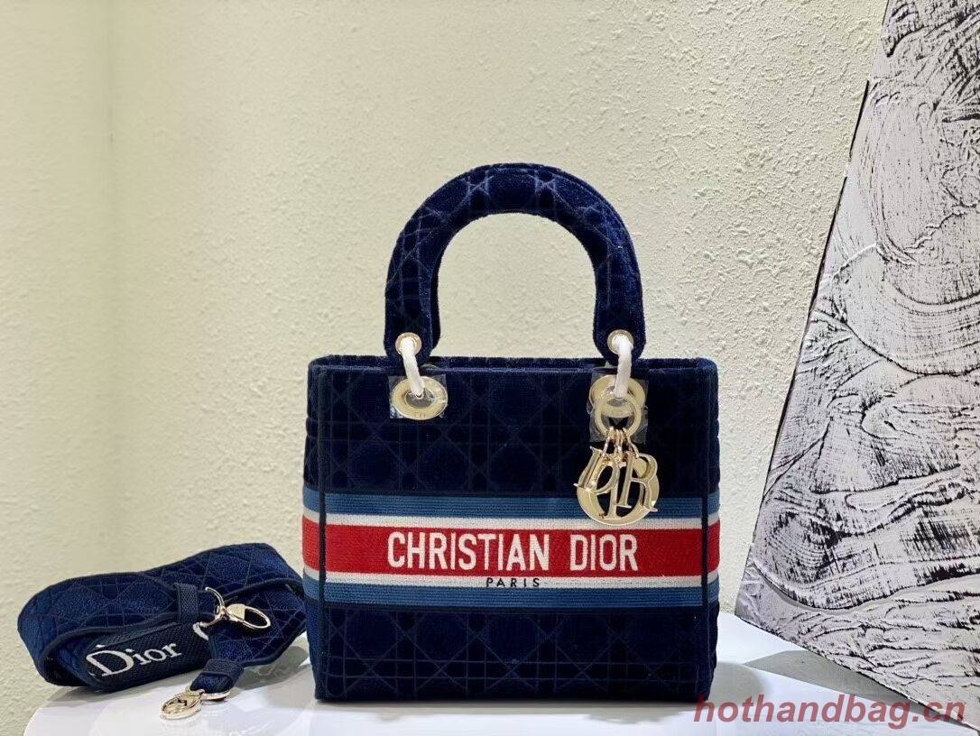 DIOR BOOK TOTE Velvet M2030 Dark Blue DIOR BOOK TOTE Velvet M2030 Dark Blue