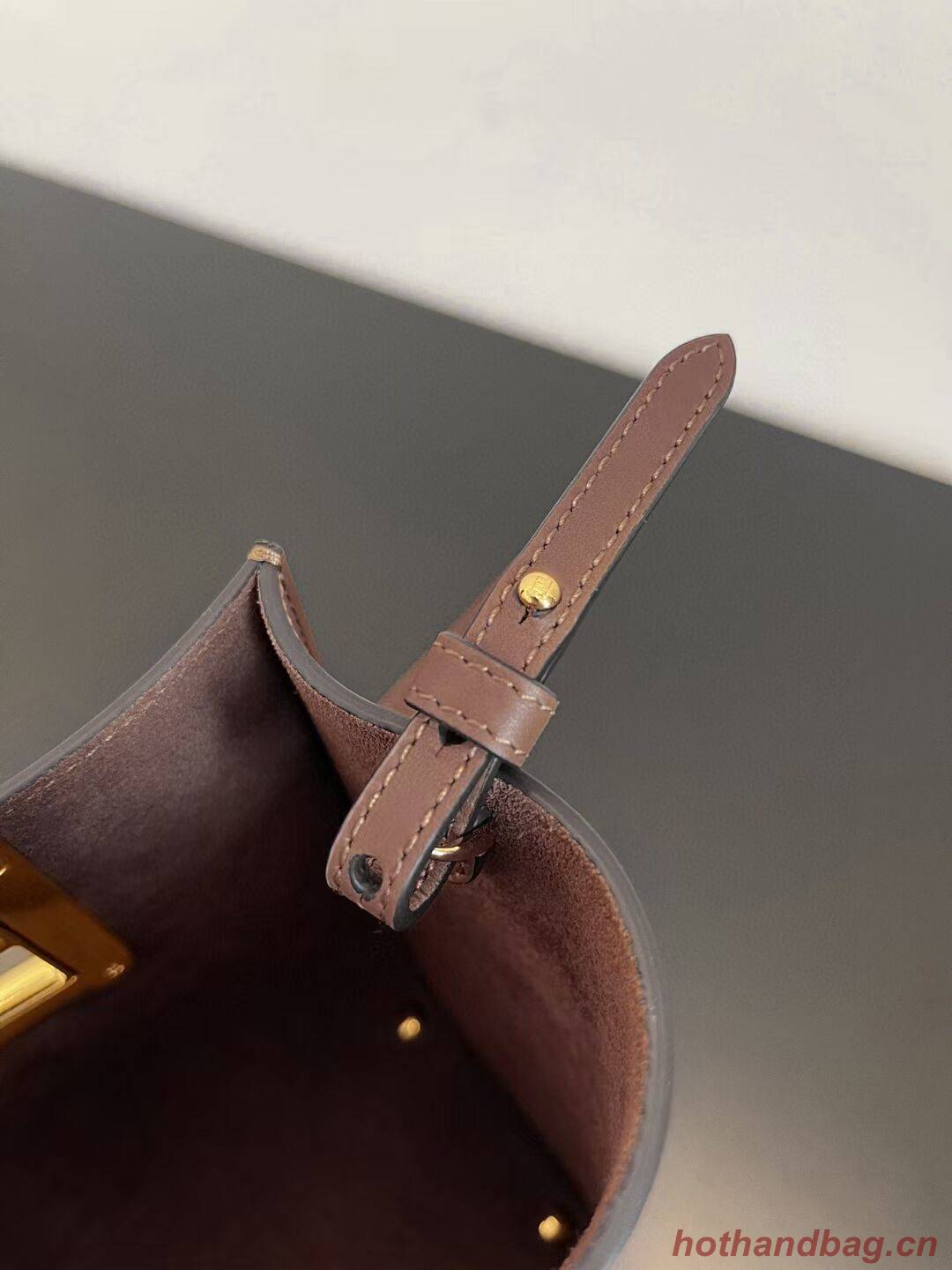 FENDI WAY small leather bag 5FB6846 Dark brown FENDI WAY small leather bag 5FB6846 Dark brown