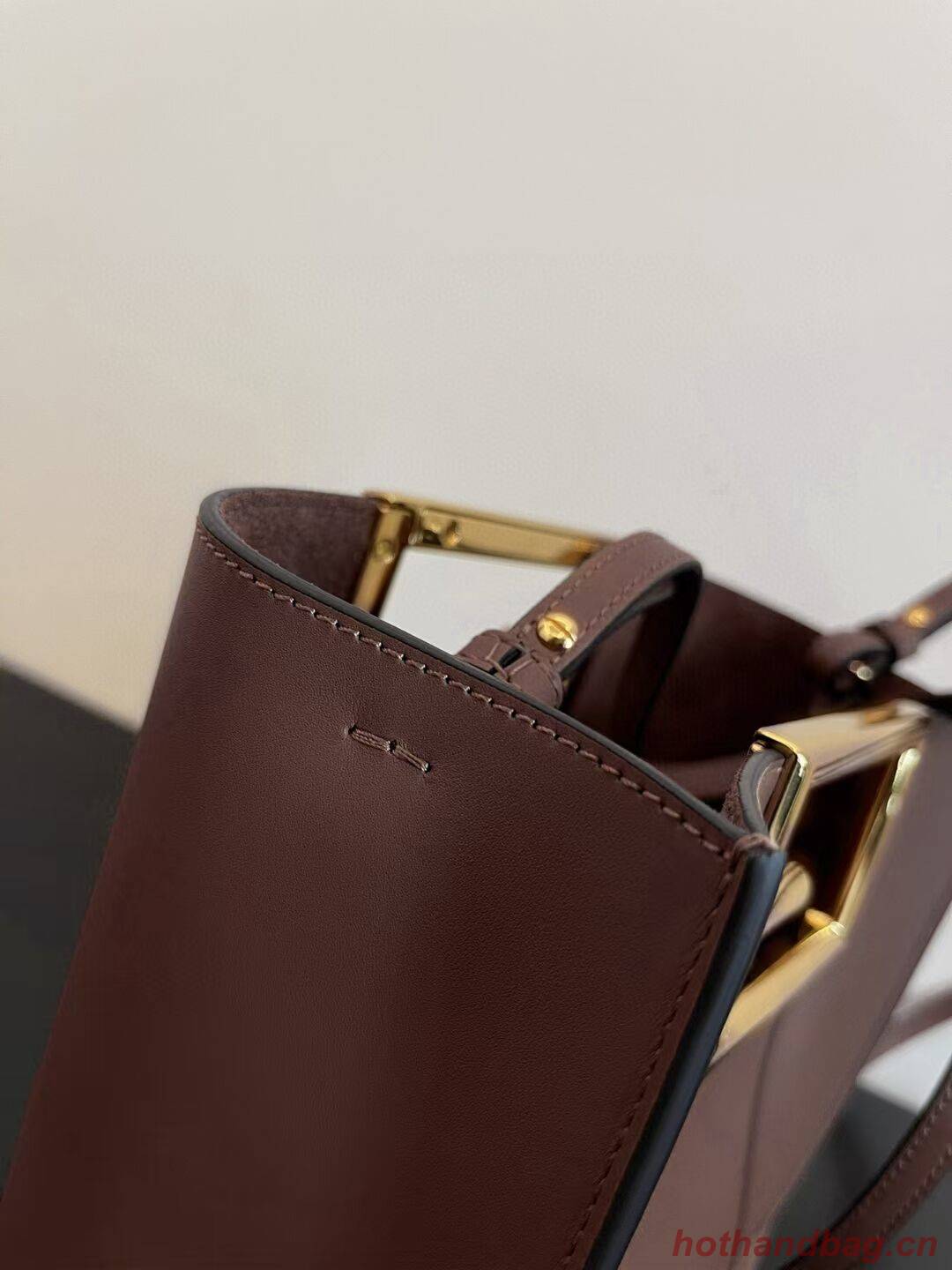 FENDI WAY small leather bag 5FB6846 Dark brown FENDI WAY small leather bag 5FB6846 Dark brown