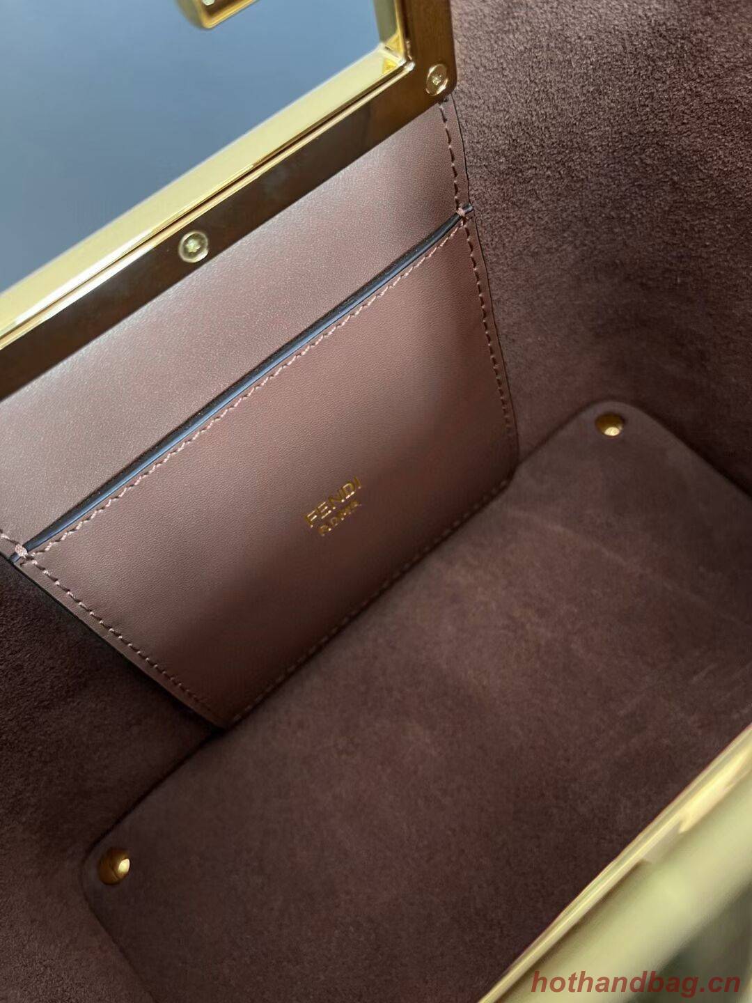 FENDI WAY small leather bag 5FB6846 Dark brown FENDI WAY small leather bag 5FB6846 Dark brown