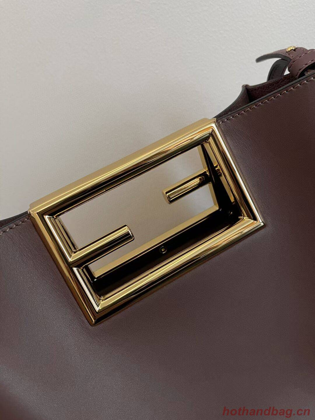 FENDI WAY small leather bag 5FB6846 Dark brown FENDI WAY small leather bag 5FB6846 Dark brown