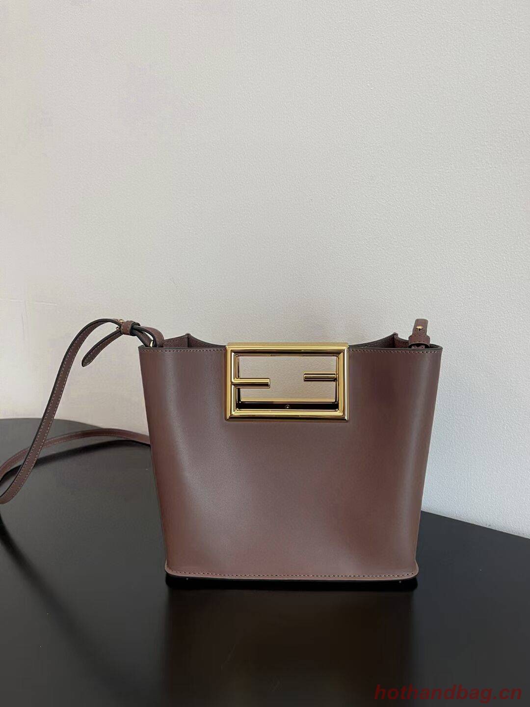 FENDI WAY small leather bag 5FB6846 Dark brown FENDI WAY small leather bag 5FB6846 Dark brown