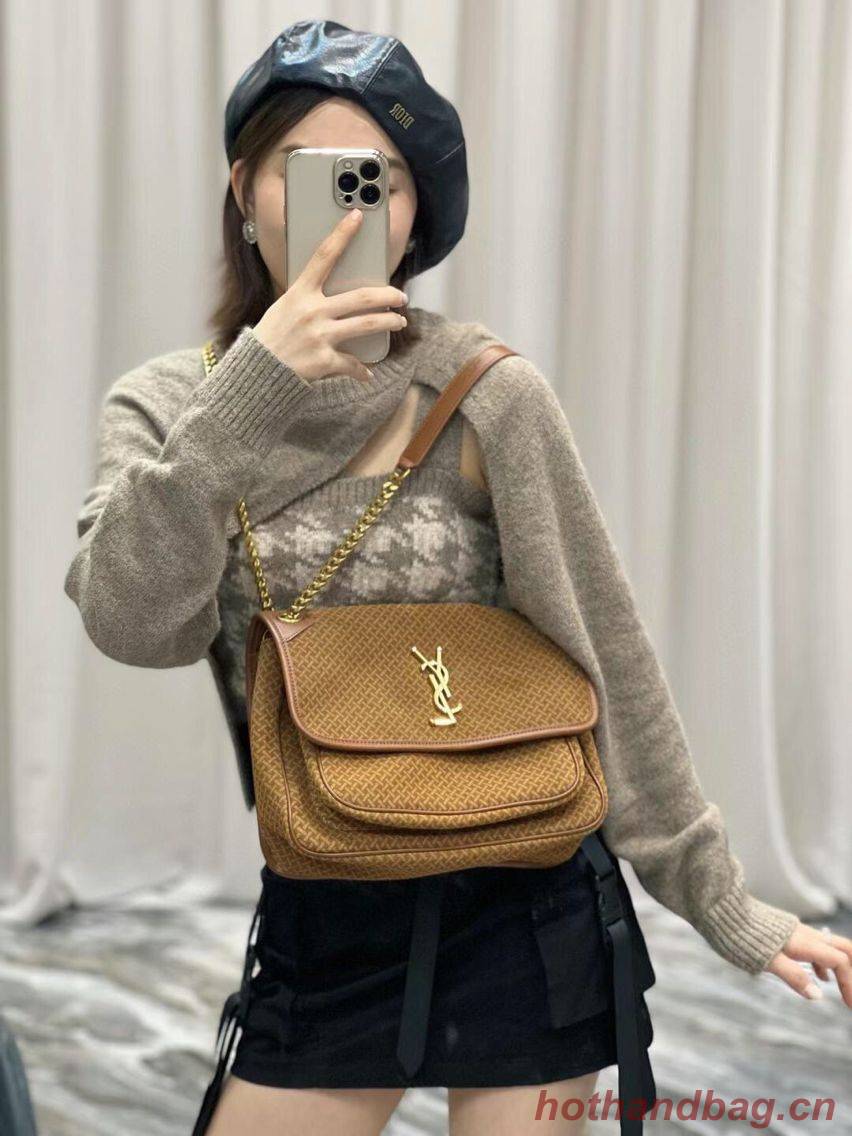 Yves Saint Laurent NIKI MEDIUM IN CRINKLED VINTAGE SUEDE 2782 BROWN Yves Saint Laurent NIKI MEDIUM IN CRINKLED VINTAGE SUEDE 2782 BROWN