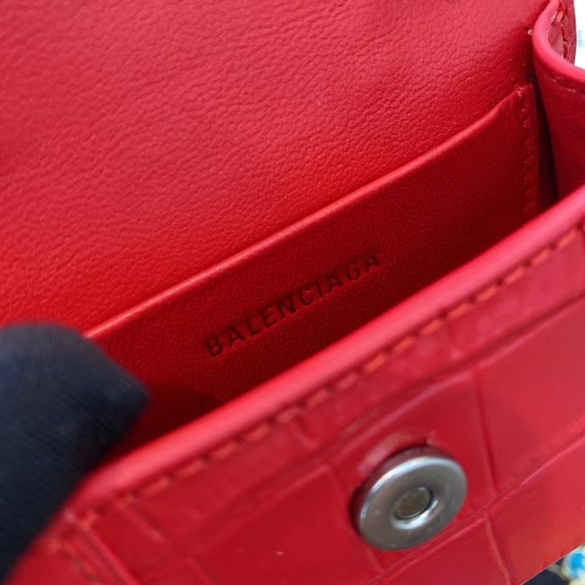 Balenciaga WOMENS HOURGLASS MINI TOP HANDLE BAG M8000 RED