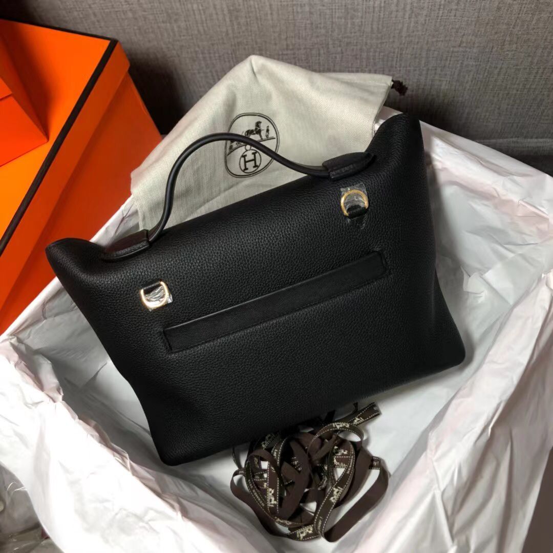 Hermes Kelly Original togo Leather Tote Bag H2424 Black Hermes Kelly Original togo Leather Tote Bag H2424 Black
