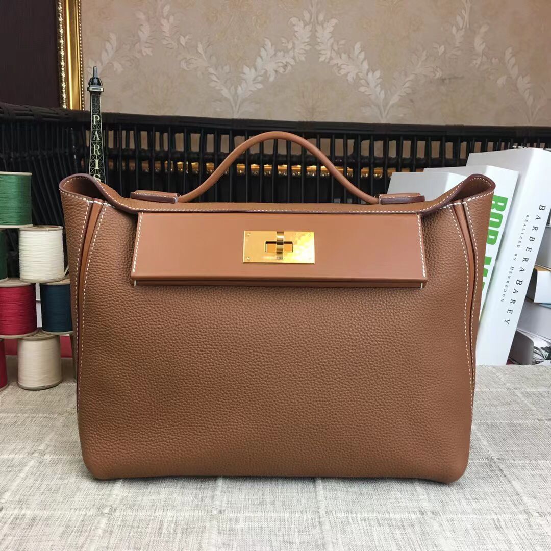 Hermes Kelly Original togo Leather Tote Bag H2424 Brown Hermes Kelly Original togo Leather Tote Bag H2424 Brown