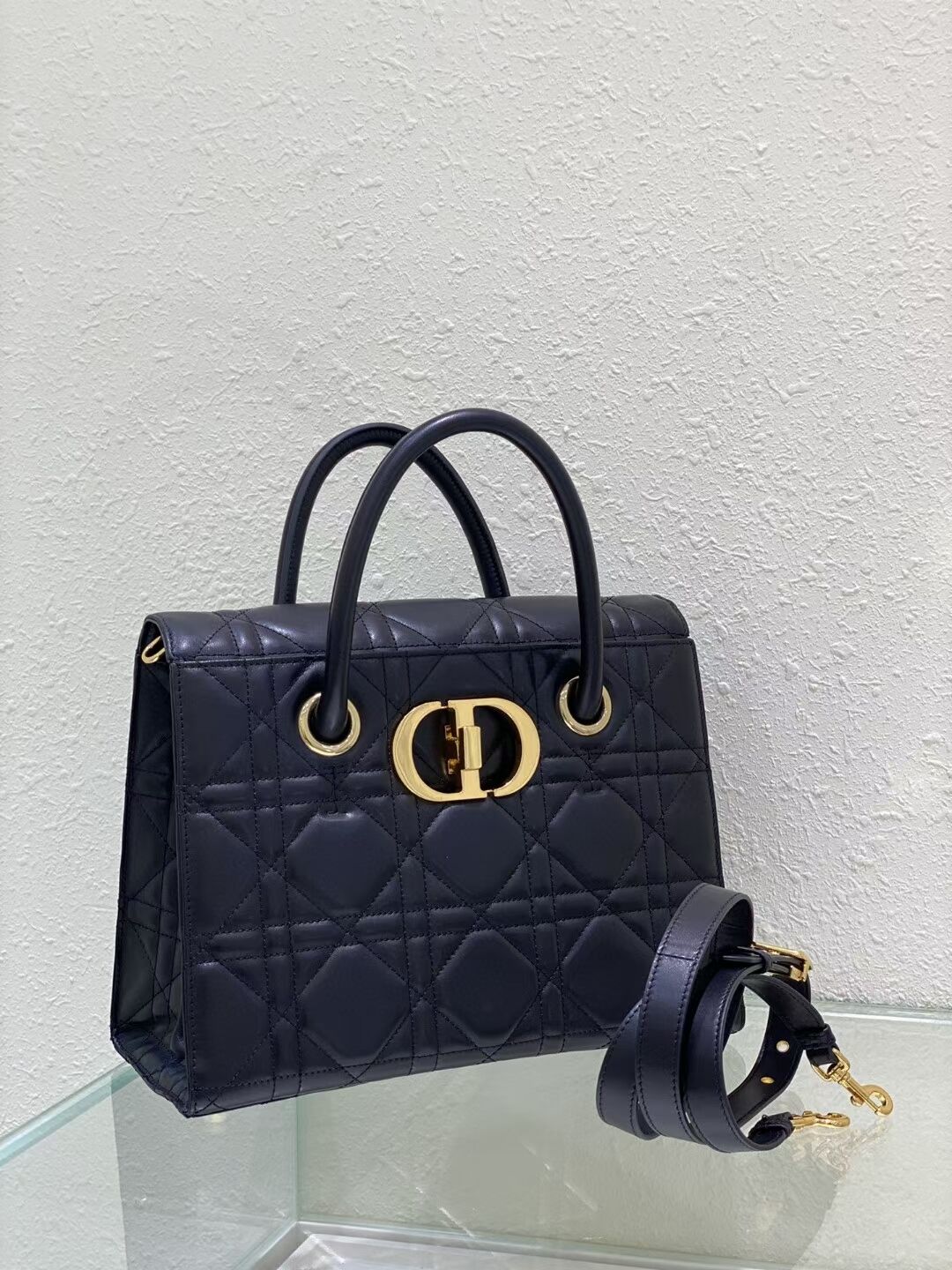 DIOR MEDIUM ST HONORE TOTE C0776 black DIOR MEDIUM ST HONORE TOTE C0776 black