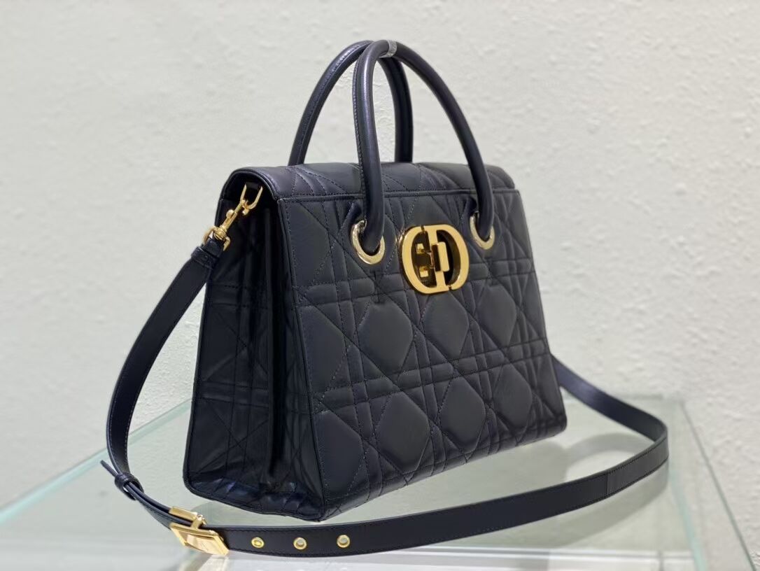 DIOR MEDIUM ST HONORE TOTE C0776 black DIOR MEDIUM ST HONORE TOTE C0776 black