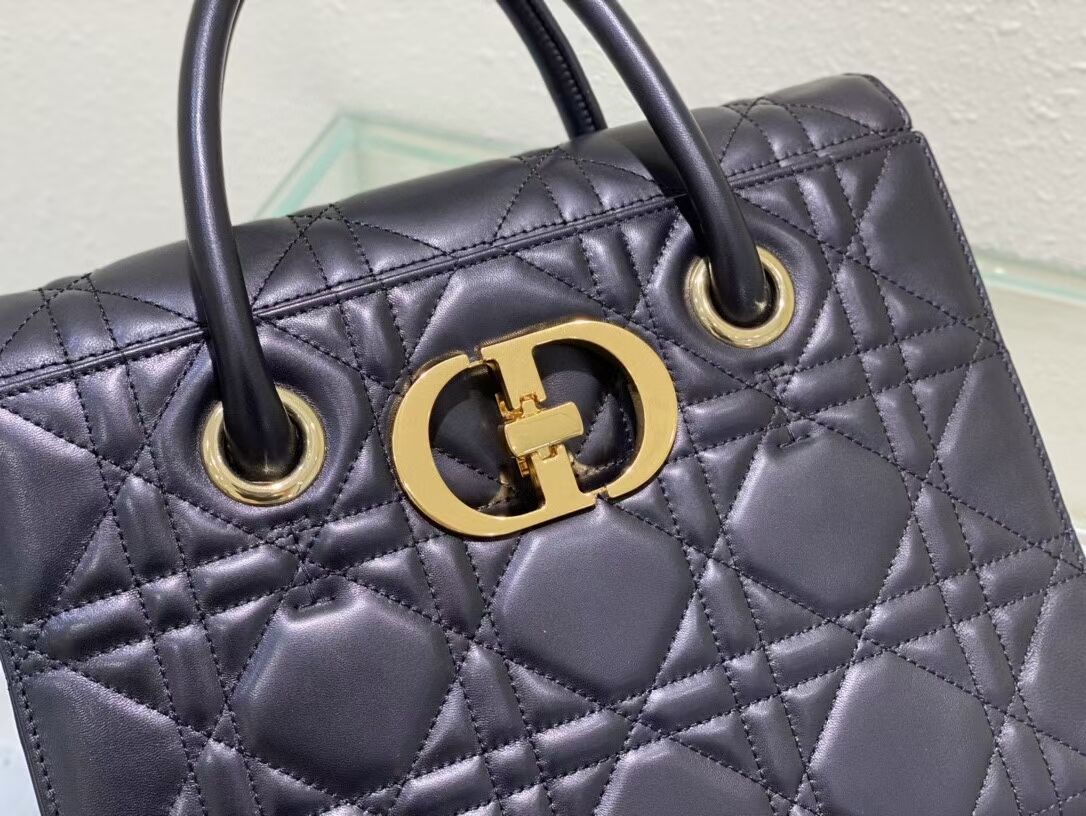 DIOR MEDIUM ST HONORE TOTE C0776 black DIOR MEDIUM ST HONORE TOTE C0776 black