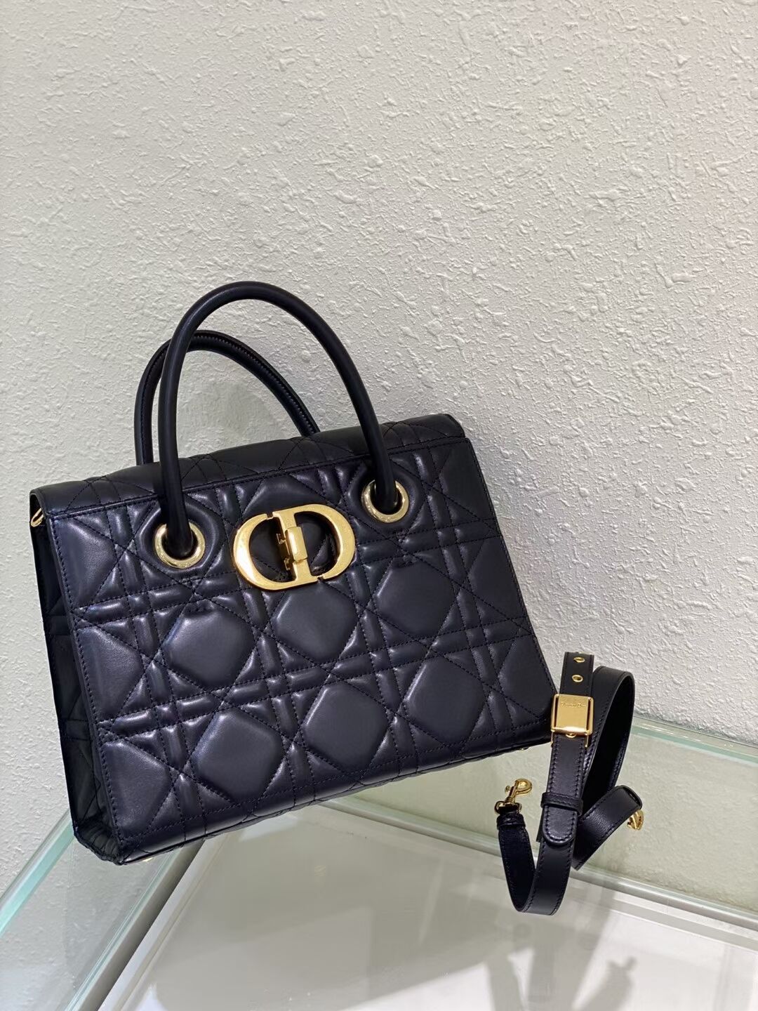 DIOR MEDIUM ST HONORE TOTE C0776 black DIOR MEDIUM ST HONORE TOTE C0776 black