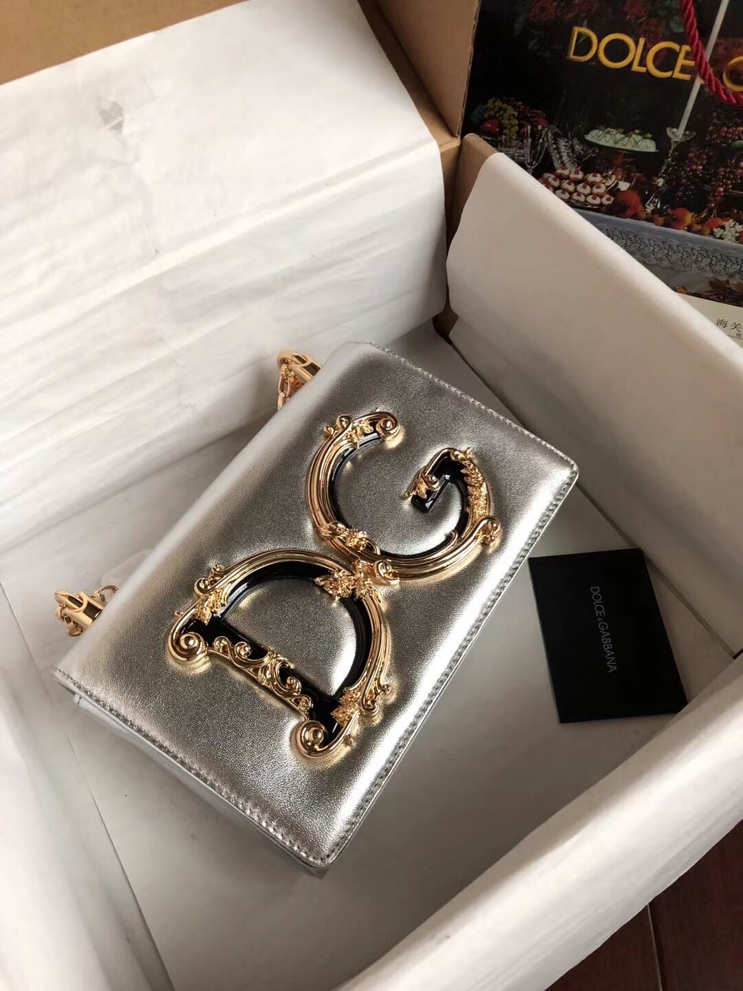 Dolce & Gabbana Origianl Leather Shoulder Bag 4006 silver Dolce & Gabbana Origianl Leather Shoulder Bag 4006 silver