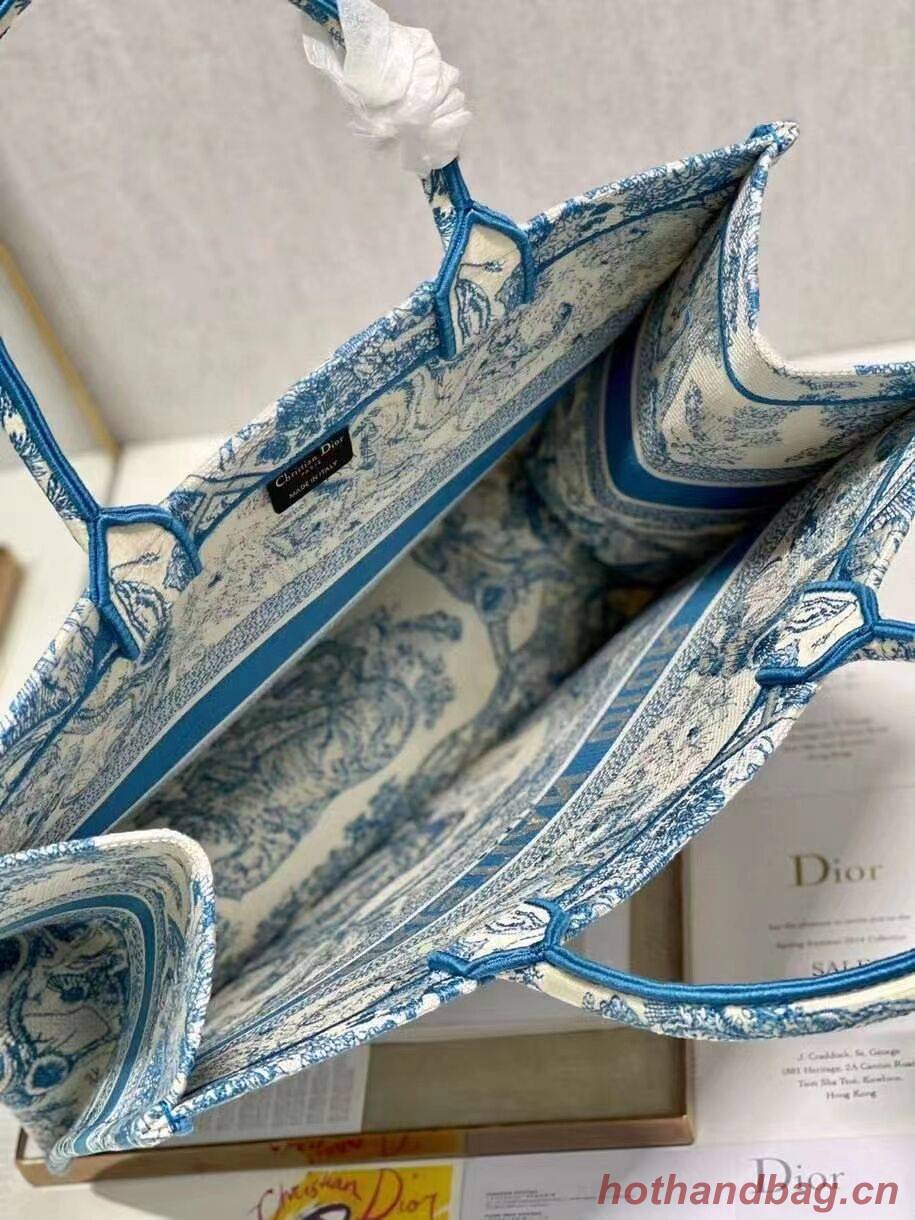 DIOR BOOK TOTE Embroidery C1286-6 blue DIOR BOOK TOTE Embroidery C1286-6 blue
