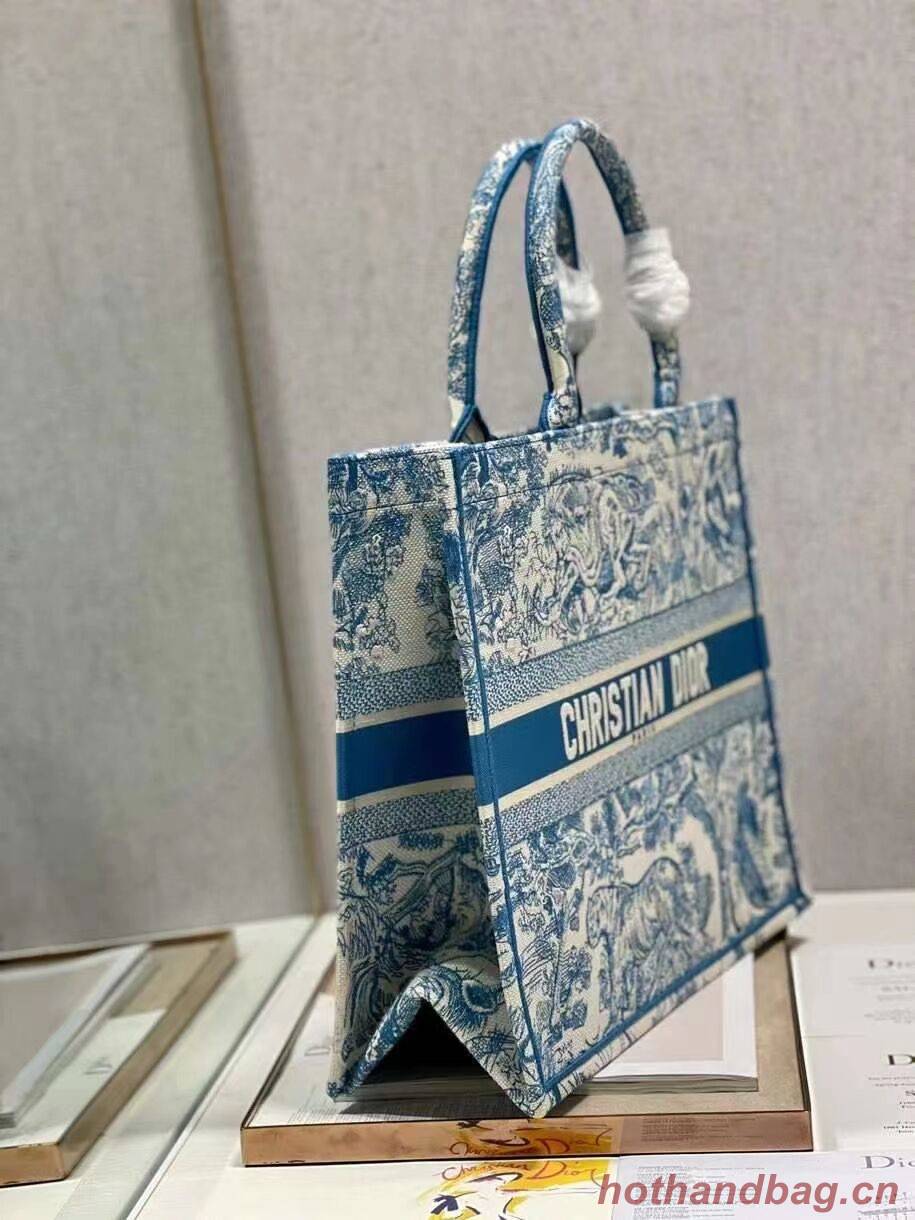 DIOR BOOK TOTE Embroidery C1286-6 blue DIOR BOOK TOTE Embroidery C1286-6 blue