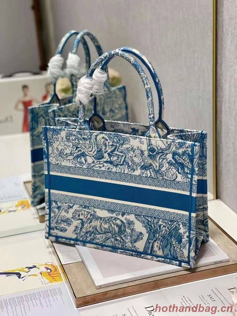 DIOR BOOK TOTE Embroidery C1287-6 blue DIOR BOOK TOTE Embroidery C1287-6 blue