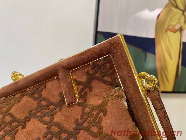 FENDI FIRST small suede bag 8BP129A brown FENDI FIRST small suede bag 8BP129A brown