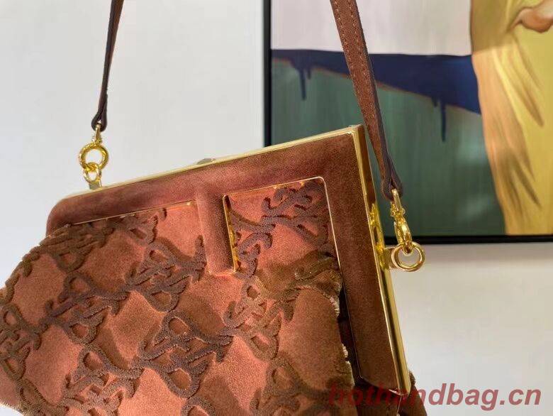 FENDI FIRST small suede bag 8BP129A brown FENDI FIRST small suede bag 8BP129A brown