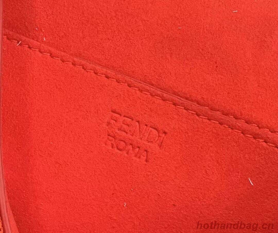 FENDI MIDI BAGUETTE CHAIN FF fabric bag 8BR793 Red