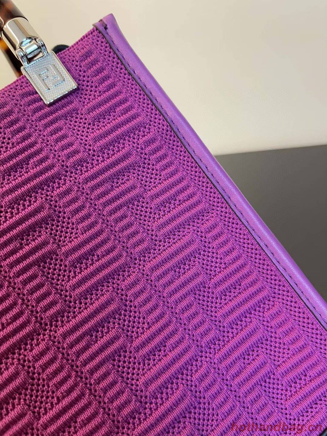 FENDI MINI SUNSHINE SHOPPER FF fabric mini-bag 8BS051AG Purple FENDI MINI SUNSHINE SHOPPER FF fabric mini-bag 8BS051AG Purple