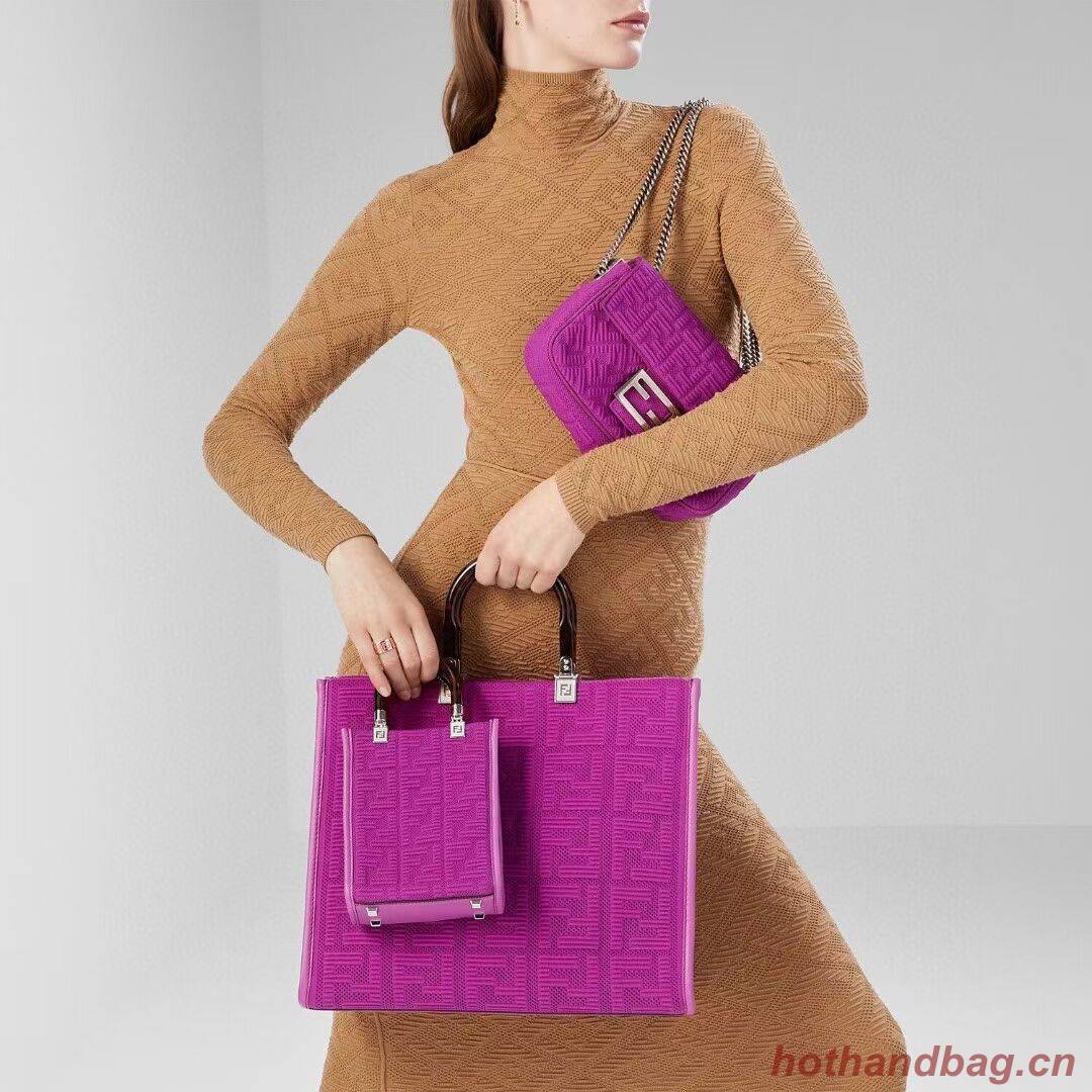 FENDI MINI SUNSHINE SHOPPER FF fabric mini-bag 8BS051AG Purple FENDI MINI SUNSHINE SHOPPER FF fabric mini-bag 8BS051AG Purple