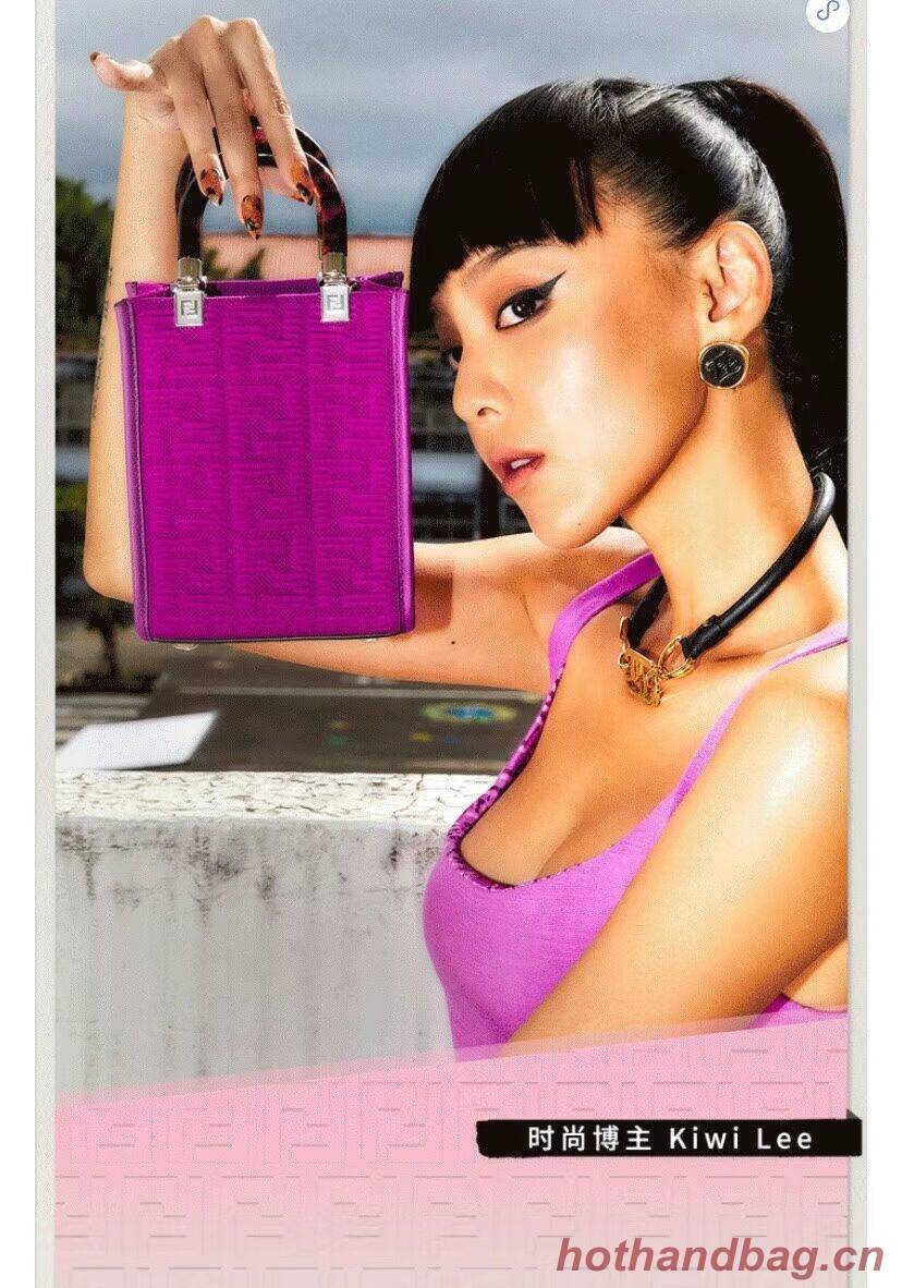 FENDI MINI SUNSHINE SHOPPER FF fabric mini-bag 8BS051AG Purple FENDI MINI SUNSHINE SHOPPER FF fabric mini-bag 8BS051AG Purple