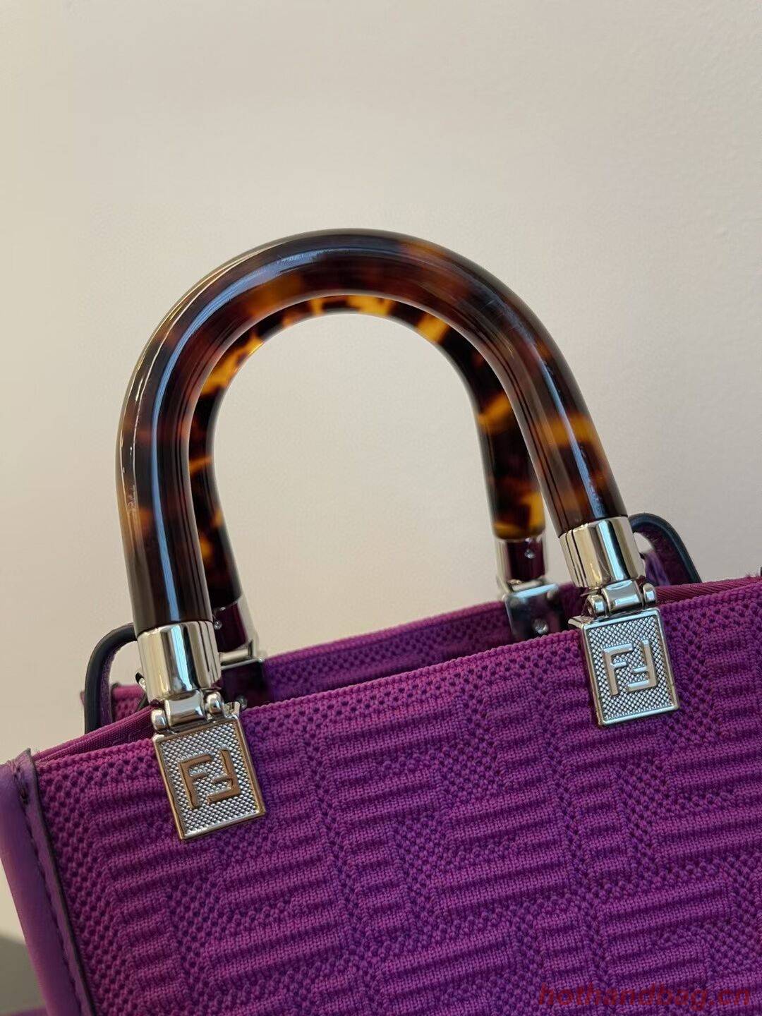 FENDI MINI SUNSHINE SHOPPER FF fabric mini-bag 8BS051AG Purple FENDI MINI SUNSHINE SHOPPER FF fabric mini-bag 8BS051AG Purple