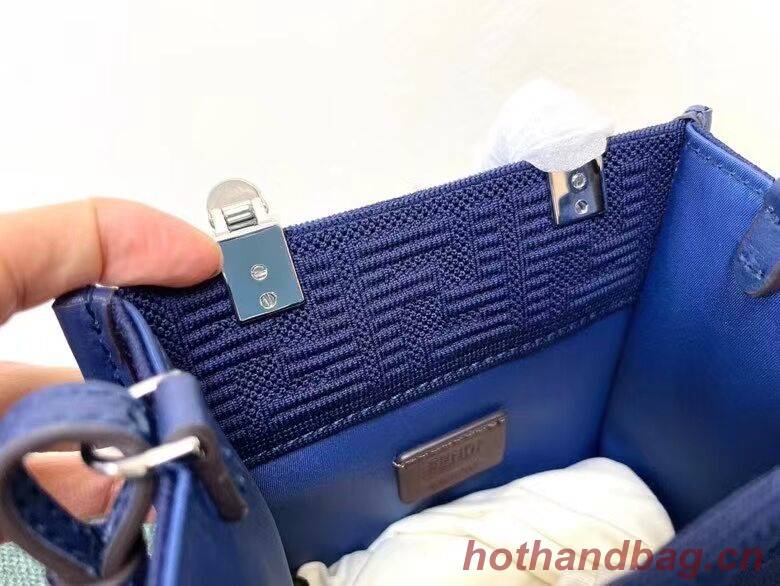 FENDI MINI SUNSHINE SHOPPER FF fabric mini-bag 8BS051AG dark blue FENDI MINI SUNSHINE SHOPPER FF fabric mini-bag 8BS051AG dark blue