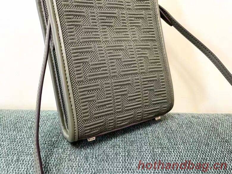 FENDI MINI SUNSHINE SHOPPER FF fabric mini-bag 8BS051AG green FENDI MINI SUNSHINE SHOPPER FF fabric mini-bag 8BS051AG green