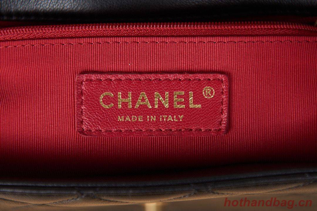 Chanel 22C New Woven Piping Square Original Leather Bag AS2496 Black Chanel 22C New Woven Piping Square Original Leather Bag AS2496 Black
