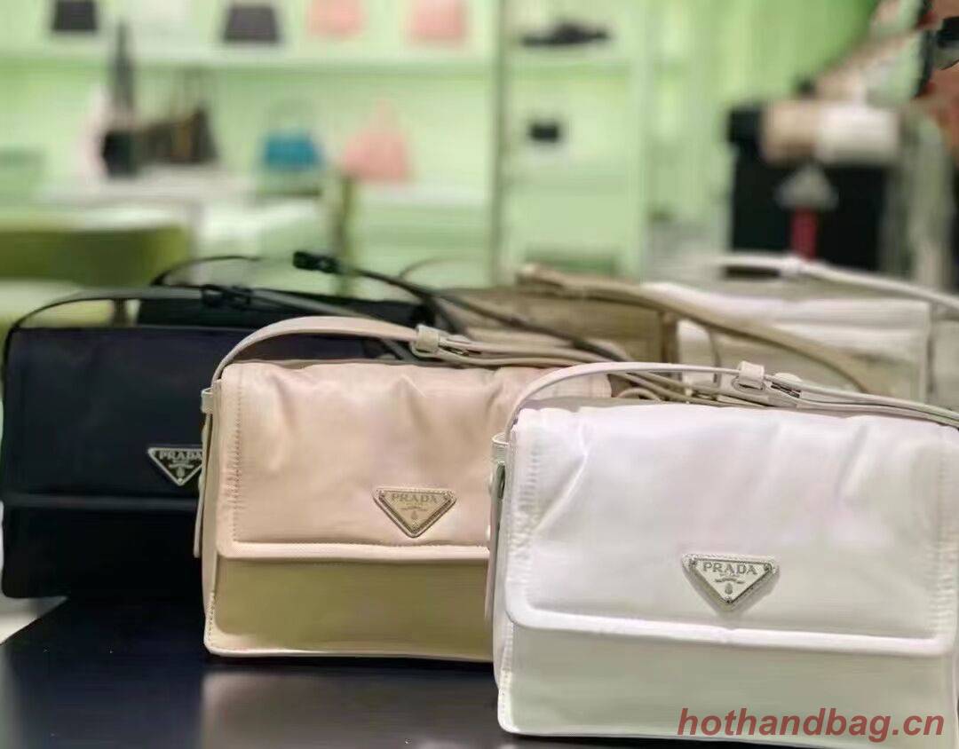 Prada Re-Nylon and nappa leather shoulder bag 1BM313 Biscuits Prada Re-Nylon and nappa leather shoulder bag 1BM313 Biscuits