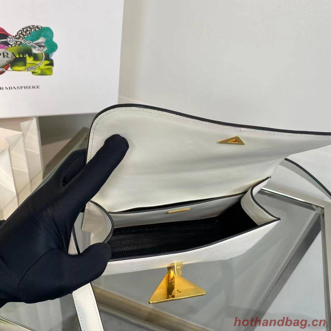 Prada Saffiano leather Identity shoulder bag 1BN320 white Prada Saffiano leather Identity shoulder bag 1BN320 white