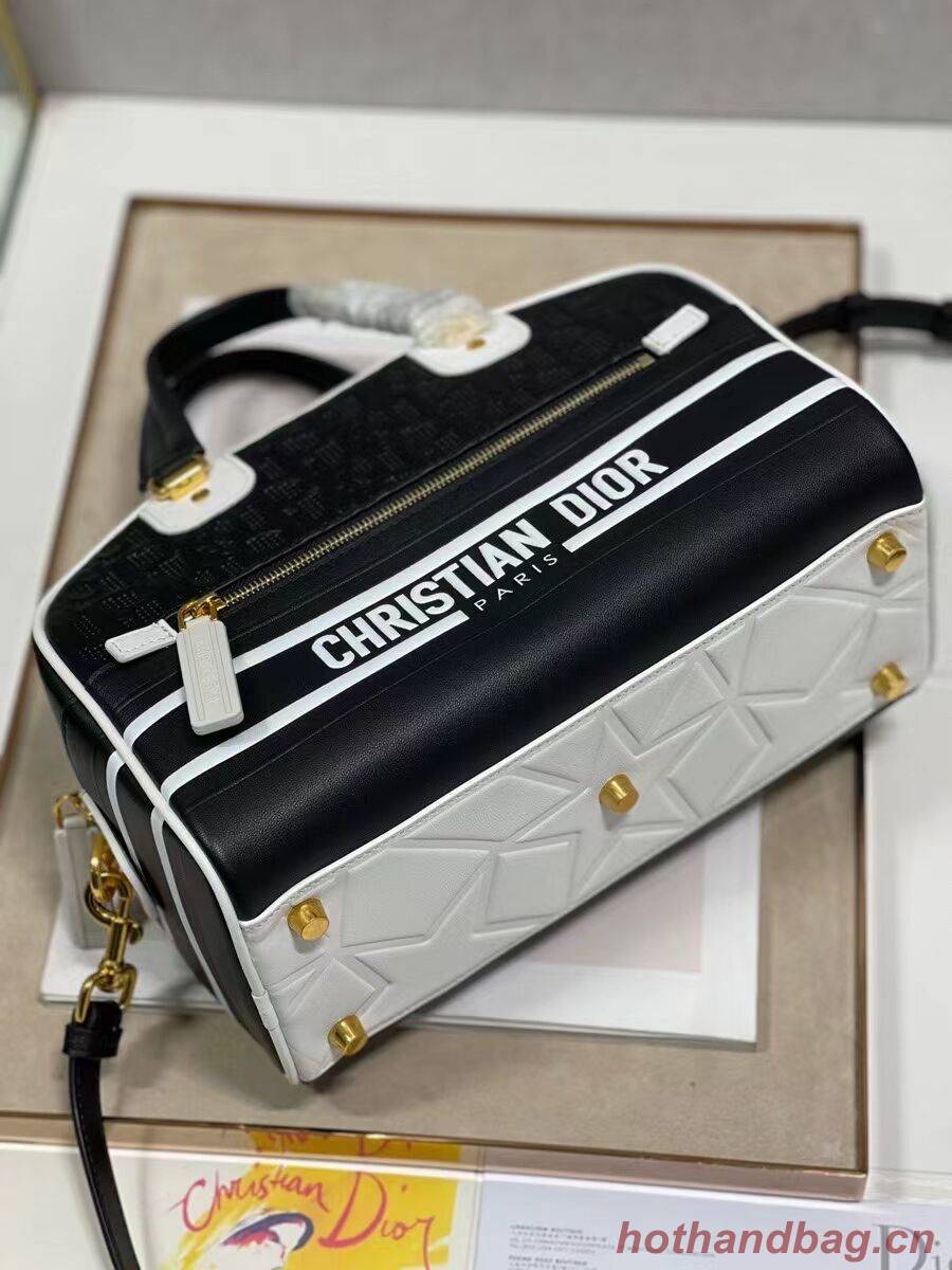 DIOR medium Embossing leather tote Bag A9200 black DIOR medium Embossing leather tote Bag A9200 black