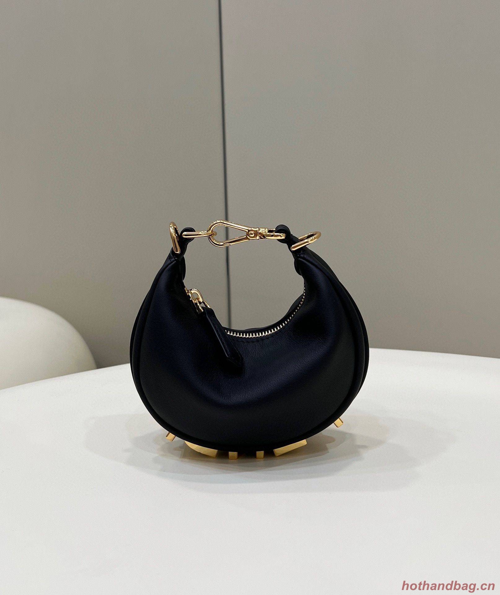 Fendi Praphy Original Leather Big FENDI Logo Mini Bag 80056S Black Fendi Praphy Original Leather Big FENDI Logo Mini Bag 80056S Black