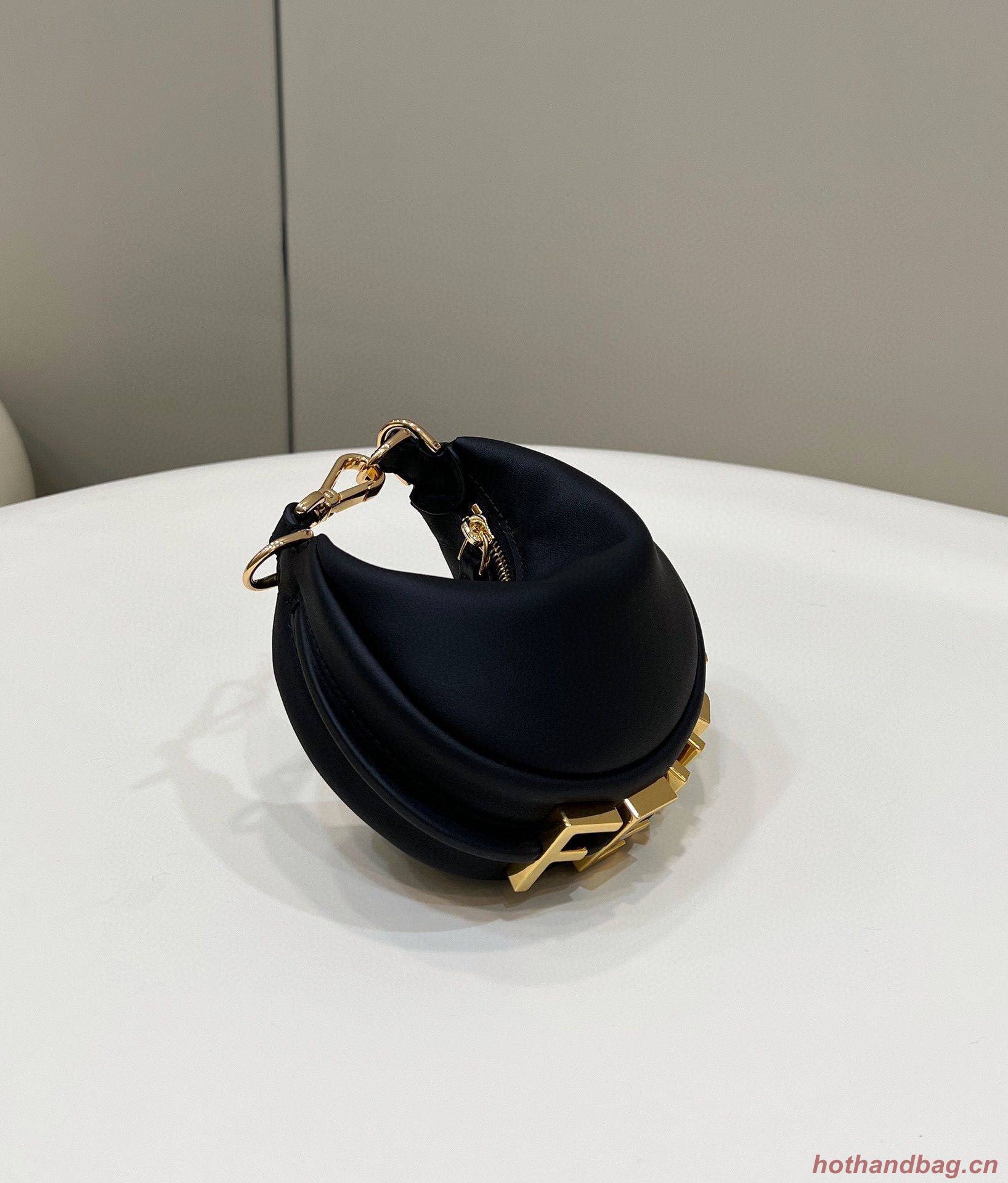 Fendi Praphy Original Leather Big FENDI Logo Mini Bag 80056S Black Fendi Praphy Original Leather Big FENDI Logo Mini Bag 80056S Black