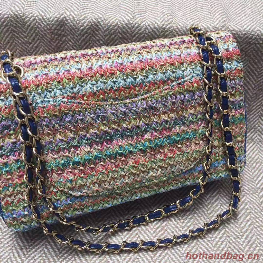CHANEL Tweed Braided Calfskin & Gold-Tone Metal 1112 Multicolor&Blue CHANEL Tweed Braided Calfskin & Gold-Tone Metal 1112 Multicolor&Blue