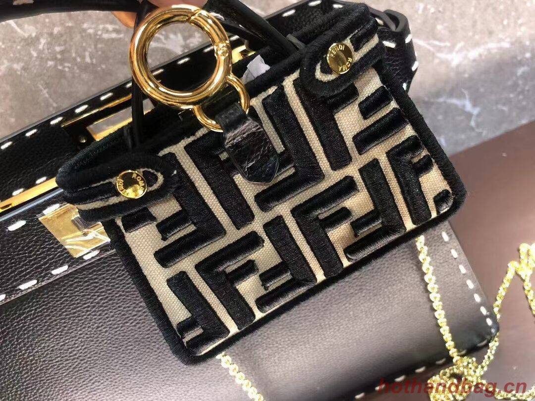 Fendi Peekaboo ISeeU MEDIUM leather bag F8637 black Fendi Peekaboo ISeeU MEDIUM leather bag F8637 black