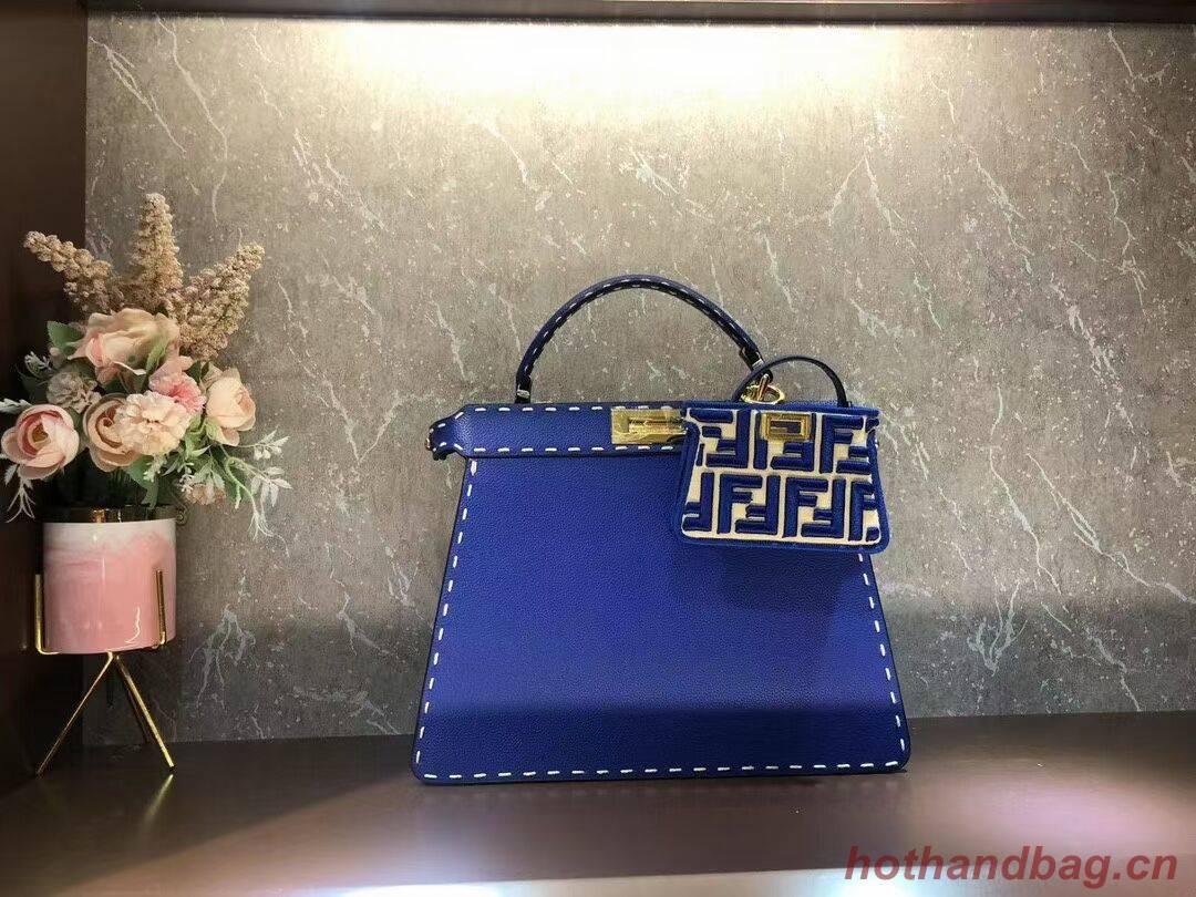 Fendi Peekaboo ISeeU MEDIUM leather bag F8637 blue Fendi Peekaboo ISeeU MEDIUM leather bag F8637 blue